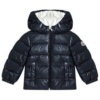Navy Blue Logo Puffer Jacket